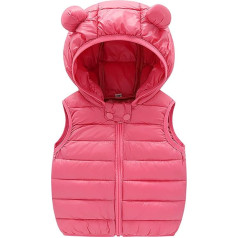 AIEOE Children's Sleeveless Down Jacket with Hood Down Vest Sleeveless Coats Autumn and Winter Clothing Comfortable Keep Warm Bright Colours 3-9 Years