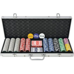 SengentoStyle Poker Set with 500 Chips Aluminium