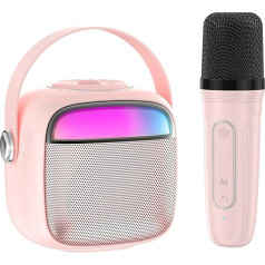 PTHTECHUS Karaoke Machine Children's Microphone Set Toy, Portable Bluetooth Speaker Microphone Karaoke Machines for Charging Electronic Toy Pink