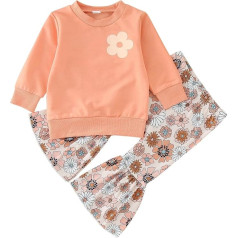 Generisch Baby Newborn Boy Toddler Girl Long Sleeve Winter Floral Prints Tops Trousers Outwear For Babies Clothing Fashion Toddler Clothing Girls