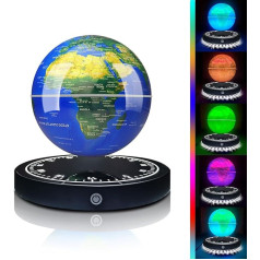 Poojaed magnetische levitierende Kugel mit LED-Licht, schwimmende Kugel Weltkarte für Home Office Display, Cool Tech Geschenk für Männer Vater Jungen und Mädchen, ideal für Geburtstage Jubiläume
