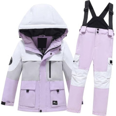 Santa Claus Gift Baby Ski Suit for Kids Girls and Printed Long Sleeve Thickened Velvet Warm Windproof Waterproof Top and Trousers 2 Piece Outfit Newborn Romper Girls