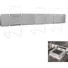 YZNAHRE Bed Rail, Bed Guard for Children and Baby, 180 cm Children's Bed Rail with Removable and Washable Cover, Bed Border Bed Edge Protection, Fall Protection, Height Adjustable, Linen, Grey