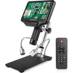 Andonstar AD407 3D HDMI Soldering Digital Microscope with 4MP UHD and 7 Inch Adjustable LCD Screen USB Video Microscopes for Phone Repair SMT SMD DIY