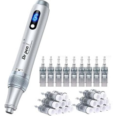 Dr. pen Microneedling Pen M7S, Authentic Wireless Micro Needling Pen 2025 Latest Model Derma Pen with 27 Cartridges for Face/Body/Hair Growth, Gifts Women Men (Silver)