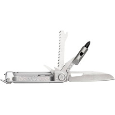 Gerber ArmBar Trade 1064416 Pocket Knife with 8 Functions, Multitool with Smooth Blade, Screwdriver with Interchangeable Bit, Silver, Stainless Steel/Aluminium