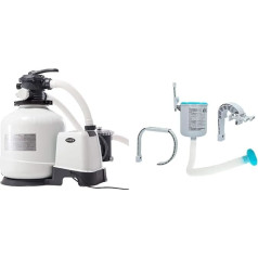 Intex Krystal Clear Sand Filter System 12 m³ for Pools up to 42,000 L 26652 & Surface Skimmer - Deluxe Surface Skimmer for Wall Mounting - Hanging Skimmer