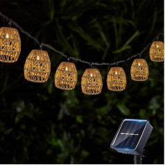 Pack of 10 LED Solar Fairy Lights Outdoor 3.6 m Solar Lanterns Outdoor Weatherproof IP44 Waterproof Fairy Lights Outdoor Solar Paper Rope Solar Fairy Lights Outdoor Solar Lights for Outdoor Garden