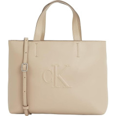 Calvin Klein Ladies Sculpted Mini Logo Shoulder Bag - Grey (Crockery), One Size, Grey (Crockery), Unit size