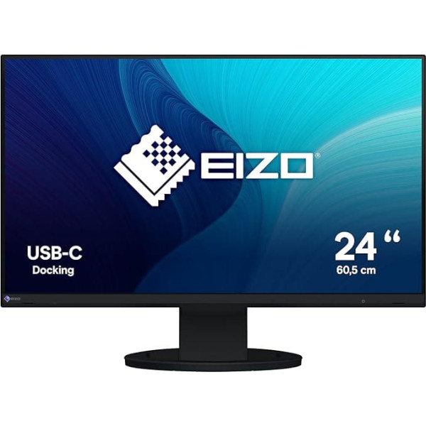 EIZO FlexScan EV2480-BK 60.5 cm (23.8 Inch) Monitor (HDMI, USB 3.1 Hub, USB 3.1 Type C, DisplayPort, 5 ms Response Time, Resolution 1920 x 1080) Black