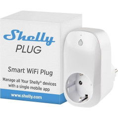 Shelly Plug | WLAN Controlled Socket with Current Measurement - 3500 W, 16 A | iOS Android App Remote Control | Google Home and Alexa Accessories | Voice Control & Timer
