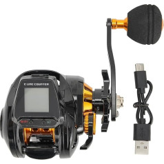 Spinning Reel, 6.3:1 Digital Fishing Reel with Precise Line Counter, Large Display, 5+1 Stainless Steel Bearings, CNC Aluminum Spool and Handle