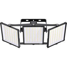 SOLLA 600 W 2025 Plus Upgrade LED Outdoor Floodlight, 60000 LM 6000 K Daylight White IP66 Waterproof, Stadium Lighting, 3 Heads Adjustable Outdoor Security Lighting for Yards, Patios