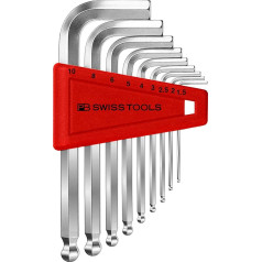 PB Swiss Tools Allen Key Set PB 212.H-10 | 100% Swiss Made | 9-Piece Hex Key Set 1.5/2/2.5/3/4/5/6/8/10 mm for Screwing in Industry and Crafts