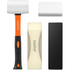 Kamtop Plank Gripper Set, Laminate Gap Fixer, Nano Suction Tapping Block, Floor Gap Fixing Tool for Laminate Floor Gap Repair Including Replacement Suction Pad and 16 oz White Rubber Mallet