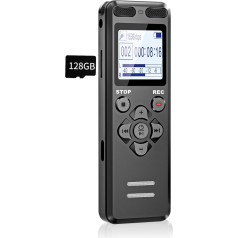 128GB Digital Dictaphone Tonnlog 1536kbps Recording Device Voice Recorder with Playback, USB-C Audio Voice Recorder with Noise Reduction for Lectures Meetings, One-Touch Recording/Locking