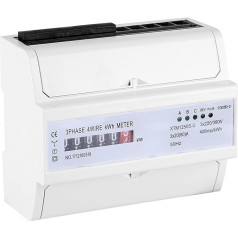 Electric Meter, KWh Meter with Kilowatt Triphase, Analogue 3 Phase Counter, Accessories, Meter Sockets, 3 Phase 4 Wires, LED, DIN Rail, Power, Power Consumption, Wattmeter,