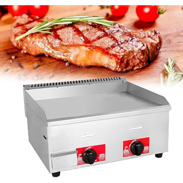 Gas Griddle, Heavy Duty Commercial Stainless Steel Cooking Plate, Non-Stick Burger Grill, Ideal for Restaurants and Catering