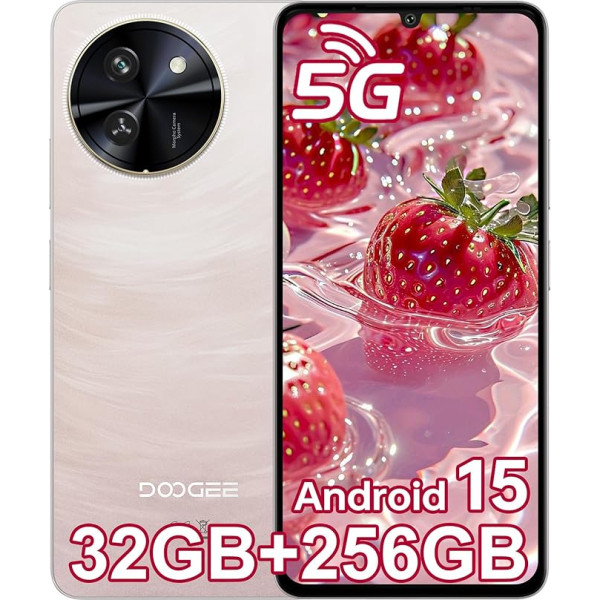 DOOGEE Note59 Pro Android 15 Mobile Phone Without Contract 5G, 32GB + 256GB/2TB TF, 6250mAh with 6.75 Inch HD+ 90Hz Smartphone, 50MP + 8MP Simlock-free Mobile Phone, Face Unlock/Side Fingerprint