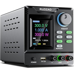 RUZIZAO Laboratory Power Supply 300 V 1 A, High Voltage Laboratory Power Supply DC Adjustable Power Supply with Output Switch/Memory Function, Switching Power Supply 4-Digit LED Colour Display