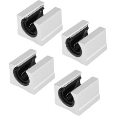 Sliding Block, Linear Blocks, Linear Blocks, 4 Pieces, SBR 20 x 39 x 11 mm, Open Linear Motion Bearing, Sliding Block, 3D Printer, CNC Parts, 20 x 39 x 11 mm for CNC Machine Tools, Machining Centres