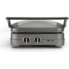 Cuisinart Griddler Elite Sandwich Toaster, Panini Press, Contact Grill, Electric Grill Plate, Removable Non-Stick Plates, Dishwasher Safe, Healthy Grilling, Less Oil, Grey