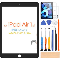 New iPad Air 1st iPad 5 Touch Screen Digitizer Touch Screen Digitizer for iPad 5 9.7 A1474 A1475 A1476 Touch Screen Front + Repair Tool + No Home Button (No LCD Display) (Black)