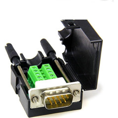 DB9 D-SUB Adapter 9 Pin signals Terminal Breakout Plastic Cover 2 Row RS232 (Male with screw)