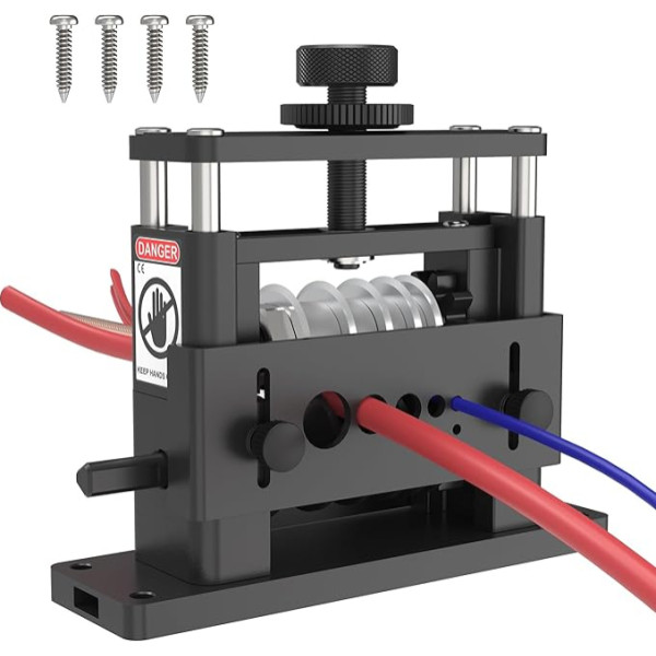 XARILK 6 Channel Wire Stripper with 5 Carbide Blade, Φ3.4-17mm, Upgraded Aluminum Frame, Drill Wire Stripper Efficient Recycling of Copper Wire