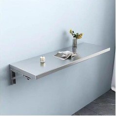 BAYTEWJX Edelstahl Klapptisch Wandtisch Schwimmender Multifunktions-Esstisch Wand Montierter Klapptisch Einfach Zu Montieren Wand Tische Küchentisch Für Arbeitszimmer KüChe WäScherei Usw.