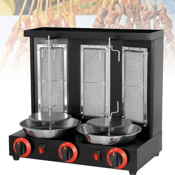 Elektrischer Schaschlikgrill Vertikaler Broiler Gyro Fleisch Rotisserie mit Temperatureinstellung 50-350℃ für Gewerbe und Heimküche
