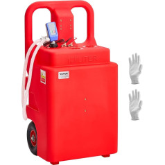 VEVOR Fuel Trolley, 121 L, Fuel Canister with 9.46 L/min Electric Fuel Transfer Pump, 1.2 m Feed Hose & Auto Stop Sensor Nozzle, Tank Adapter, Suitable for Diesel & Petrol, Red