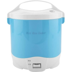 Electric Rice Cooker, 24 V 180 W 1.6 L 7.1 x 6.7 x 7.9 Inch Portable Multifunctional Rice Cooker Steamer for Cars Home Office Travel (Blue)