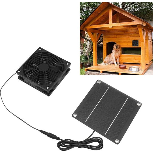 OPPWONG Solar Power Fan, 2200rpm, Solar Fan, Solar Powered Fan, Solar Outdoor Fan with Monocrystalline Panel, Solar Extractor Fan for Chicken Coops