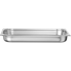 HENDI Gastronorm Container, Temperature Resistant from -40° to 300°C, Hot Air Oven, Fridge and Freezer, Chafing Dishes, Bain Marie, Stackable, 9L, GN 1/1, 530 x 325 x (H) 65 mm, Stainless Steel