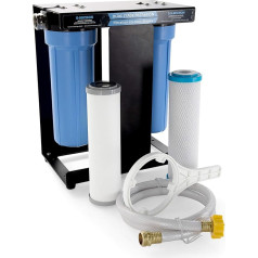 Camco TastePURE RV Dual Canister Water Filter Carbon KDF Premium Filtration Long Life (40639)