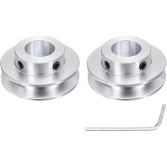 sourcing map 2 Stück Einzelrillen-Riemenscheibe, 15 mm feste Bohrung, 40 mm Außendurchmesser, Aluminiumlegierung, mechanische Riemenscheibe mit Sechskantschlüssel für 6 mm PU-Rundriemen