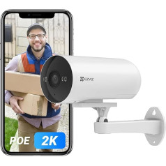 EZVIZ 2K Intelligent PoE Outdoor Surveillance Camera with Person/Vehicle Detection, WLAN IP Camera with Colour Night Vision and Active Defense, IP67 Waterproof, H5 PoE