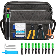 FTTH Fiber Optic Tool Kit with Fiber Optic Splitter FC-6S, Visual Fault Finder, 30mW, 30Km, Fiber Optic Quick Connector, SC/APC Cold Fiber Connector