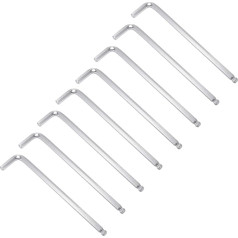 QUARKZMAN 8 Piece 3/8 Inch Allen Key Set with Ball Head, Allen Key SAE L-shaped Long Arm Made of CR-V Steel, Repair Tool for Bicycles and Furniture Repairs
