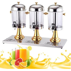 Getränkespender Aus Edelstahl, Kommerzieller Spender for Kalte Und Heiße Säfte, 8/16/24-Liter-Tanks, Saftspender for Partys, Buffets Und Catering-Behälter(Gold,24L)