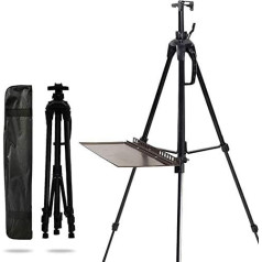Portable Aluminum Alloy Easel for Adults - Triangular Multifunctional Painting Rack, Lightweight Stand for Beginners, Perfect for Promotions and Advertising, Black