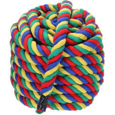 PATIKIL 1 Inch x 50 Feet Natural Twisted Cotton Rope 3 Strands Strong Thick Cotton Rope Tug of War Rope for Railing Craft Games Home Decor Red Blue Yellow