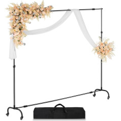 VEVOR Background Stand Adjustable Photo Background Stand (Background Cloth: 213 x 300 cm), Background Stand with Wheels, Screen Stand for Product Photography Studio Photography