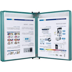 Wandordner, Wandordnerhalter, Katalog-Ausstellungsständer, mit 5 Ausstellungstaschen, Referenzsystem zur Wandmontage, Universaltaschen mit einer Kapazität von 10 Blatt, Wand-Ausstellungsordner(Green)