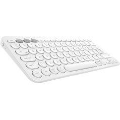 Logitech K380 Wireless Bluetooth keyboard, multi-device & Easy-Switch feature, Windows and Apple Shortcuts, PC / Mac / Tablet / Mobile Phone / Apple iOS + TV, US QWERTY layout - White