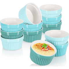 Com-Four® Soufflé Moulds - Crème Brûlée Ceramic Bowls - Ovenproof Moulds - Dessert Bowl and Pie Moulds for e.g. Ragout Fin