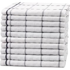 ZOLLNER Set of 10 Cotton Tea Towels in 45 x 60 cm - Absorbent and Durable Kitchen Towels - Washable up to 60 °C - in White - Catering Quality - Oeko Tex® Certified