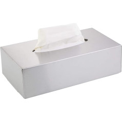 Axentia Dispenser Tissue Box Cover in Cosmetic Tissue Box/Tissue Box Cosmetic Box or Holder with Wall Mount/Tissue Box Holder Tissue Box, Stainless Steel, Silver, 24.5 x 13 x 7 cm