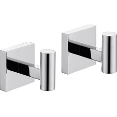 KOKOSIRI 2 Pack Chrome Plated Stainless Steel Bathroom Kitchen Wall Coat Hooks B1013CH-P2